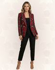 Hannah | Women’s Check Double Breasted Blazer Jacket