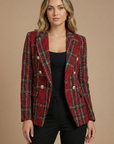 Hannah | Women’s Check Double Breasted Blazer Jacket
