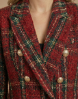 Hannah | Women’s Check Double Breasted Blazer Jacket