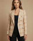 Hannah | Women’s Check Double Breasted Blazer Jacket