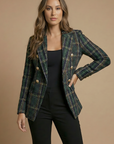 Hannah | Women’s Check Double Breasted Blazer Jacket