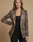 Hannah | Women’s Check Double Breasted Blazer Jacket