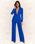 Olivia | Women’s Plunging Trouser Suit Set Single Button
