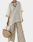 Alverra | Sophisticated Top & Casual Pants Set