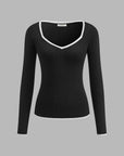 Claire | Women’s Winter Contrast Trim Knit Sweater