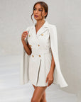 Daisy | Women’s Cape Blazer Mini Dress Gold Buttons
