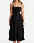 Samantha | Women’s Corset Midi Dress Flowing Skirt