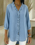 Abigail™ Elegant Denim Blouse
