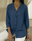 Abigail™ Elegant Denim Blouse