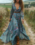 Bella | Women Boho Ruffled Maxi Dress