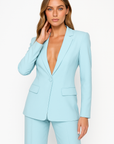 Olivia | Women’s Plunging Trouser Suit Set Single Button