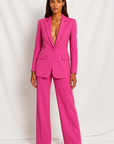 Olivia | Women’s Plunging Trouser Suit Set Single Button