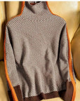 Bella | Women Luxe Herringbone Turtleneck Sweater