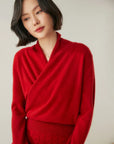 Rose | Women’s Elegant Wrap Crossover Chic Sweater