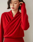 Rose | Women’s Elegant Wrap Crossover Chic Sweater