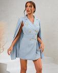 Daisy | Women’s Cape Blazer Mini Dress Gold Buttons