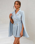 Daisy | Women’s Cape Blazer Mini Dress Gold Buttons