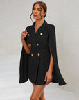 Daisy | Women’s Cape Blazer Mini Dress Gold Buttons