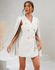 Daisy | Women’s Cape Blazer Mini Dress Gold Buttons