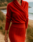Rose | Women’s Elegant Wrap Crossover Chic Sweater