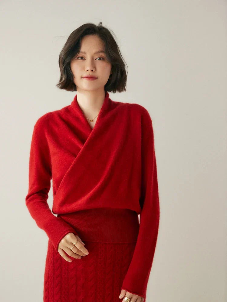 Rose | Women’s Elegant Wrap Crossover Chic Sweater