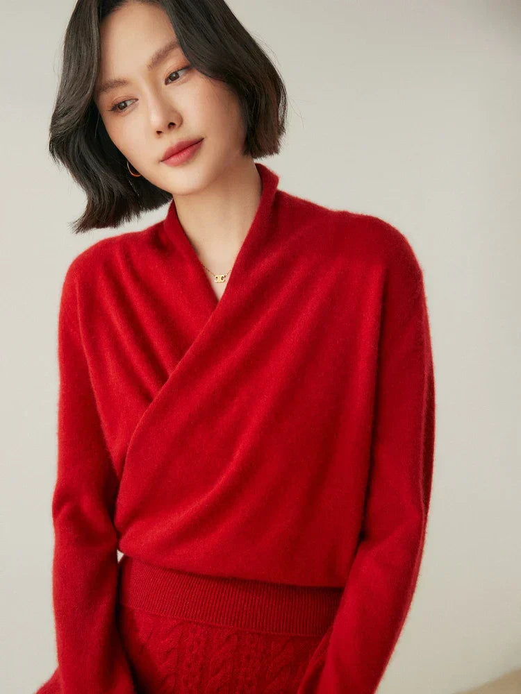 Rose | Women’s Elegant Wrap Crossover Chic Sweater
